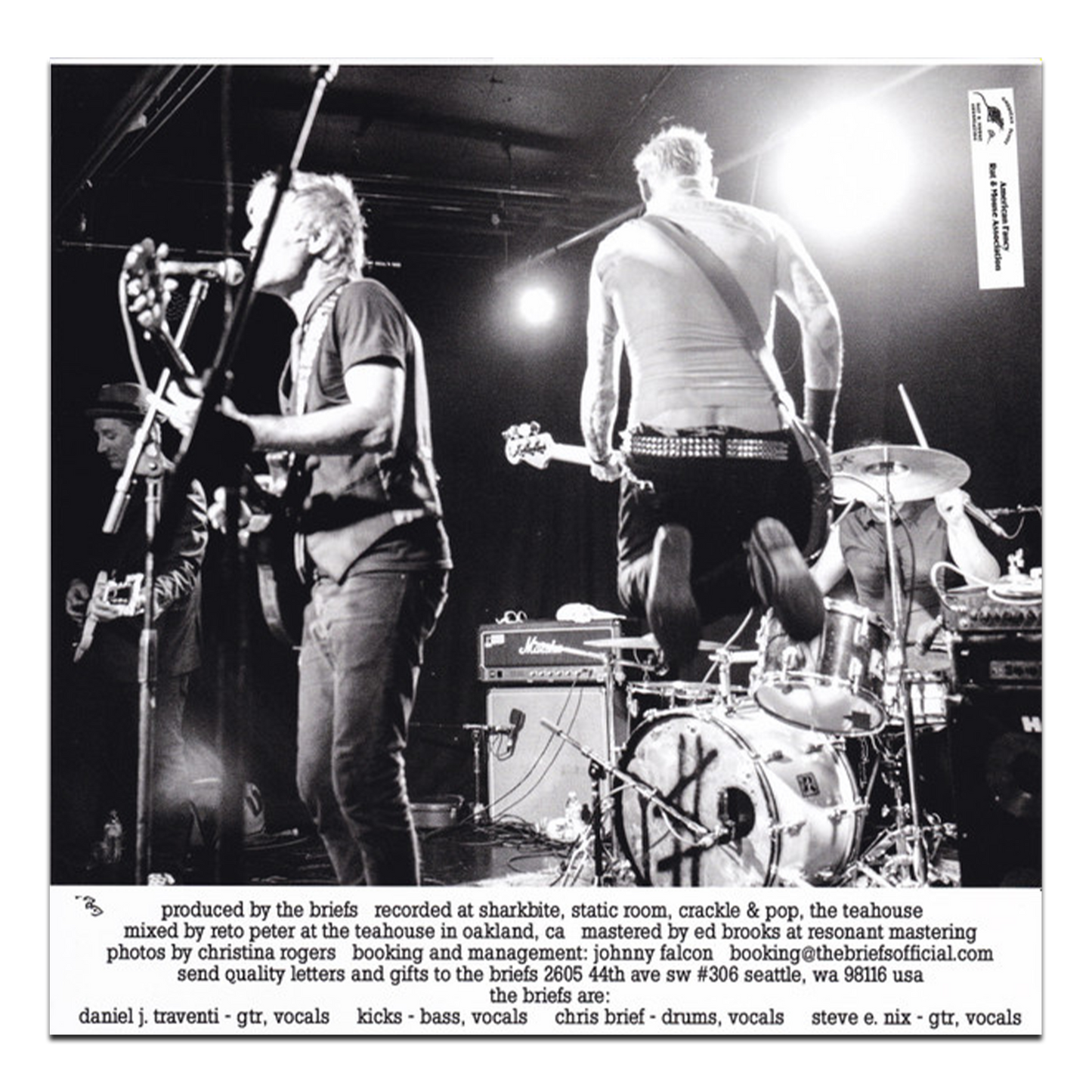 The Briefs - Platinum Rats vinyl insert 1