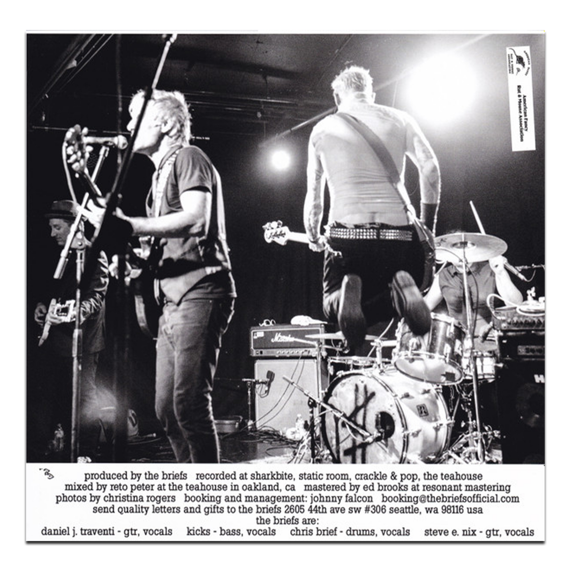 The Briefs - Platinum Rats vinyl insert 1